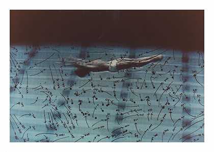 视频绘图：游泳（1975） by Howardena Pindell