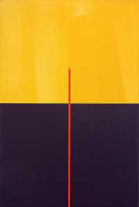 垂直度#3-黑色、黄色、红色、几何抽象丙烯酸帆布（2019年） by Milly Ristvedt