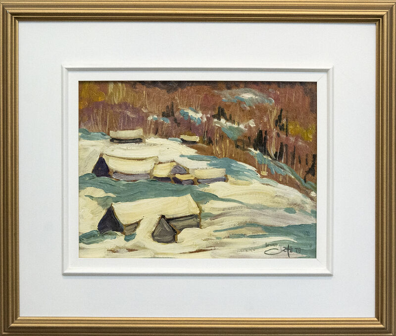 Le Plateau - vibrant, 20th century, expressionistic, landscape, oil on panel (1979) | Available for Sale