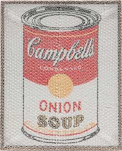 坎贝尔汤罐（洋葱），带气泡膜和包装带（2021年） by Tammi Campbell