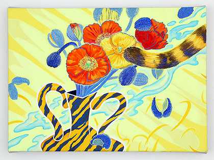 西伯利亞的花朵 (虞美人和老虎) Siberian Flowers (Papaver Rhoeas and Tigers) (2021) by 池田幸穂 Sachiho IKEDA