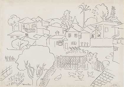 Vista do bairro Paraiso[Paraiso社区景观]（1932） by Tarsila do Amaral
