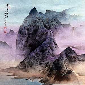 一座被云层环绕的精致而美丽的山（2020年） by Wu  Deng Yi