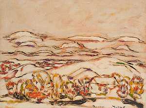 马特·基纳汉的丘陵农场（1932年） by David Milne (1882-1953)