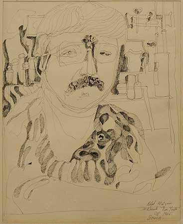 拉尔夫·梅茨纳的肖像（约1965年） by Michael Bowen