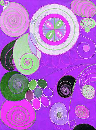 青年，十大，第四组，第四名，紫色`Youth, The Ten Largest, Group IV, No.4, Color Purple by After Hilma af Klint