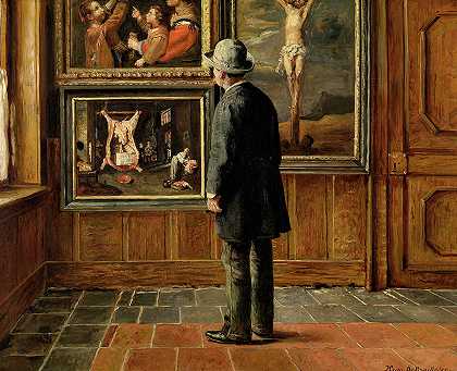 《艺术爱好者》，1884年`The Art Lover, 1884 by Henri de Braekeleer