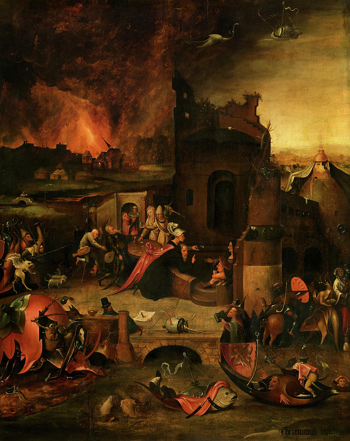 圣安东尼大帝的诱惑`The Temptation of Saint Anthony the Great by Hieronymus Bosch