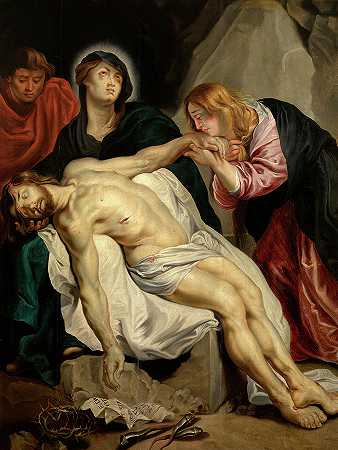 对死去的基督的哀悼`The Lamentation over the Dead Christ by Sir Anthony van Dyck