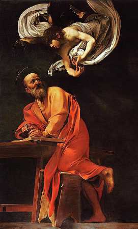 圣马修与天使`Saint Matthew and the Angel by Caravaggio