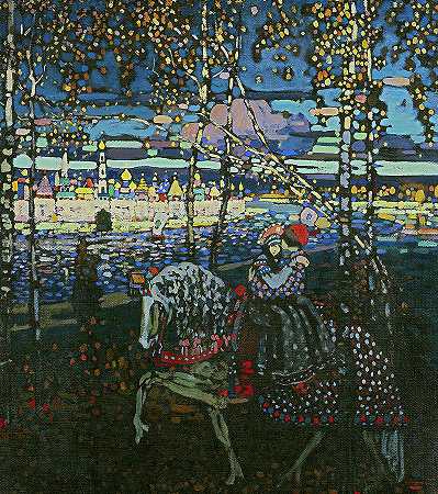 骑马夫妇`Riding Couple by Wassily Kandinsky