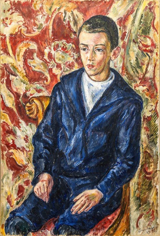 男孩的肖像`Portrait of a Boy (1914) by Gösta Sandels