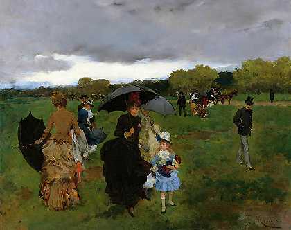 博伊斯德布洛涅即将来临的风暴`Upcoming Storm on the Bois de Boulogne by Francesc Miralles
