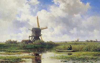 Abcoude附近的Gein河`The Gein River near Abcoude by Willem Roelofs