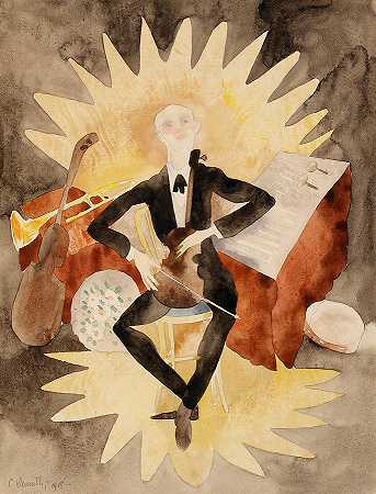 音乐家`The Musician by Charles Demuth