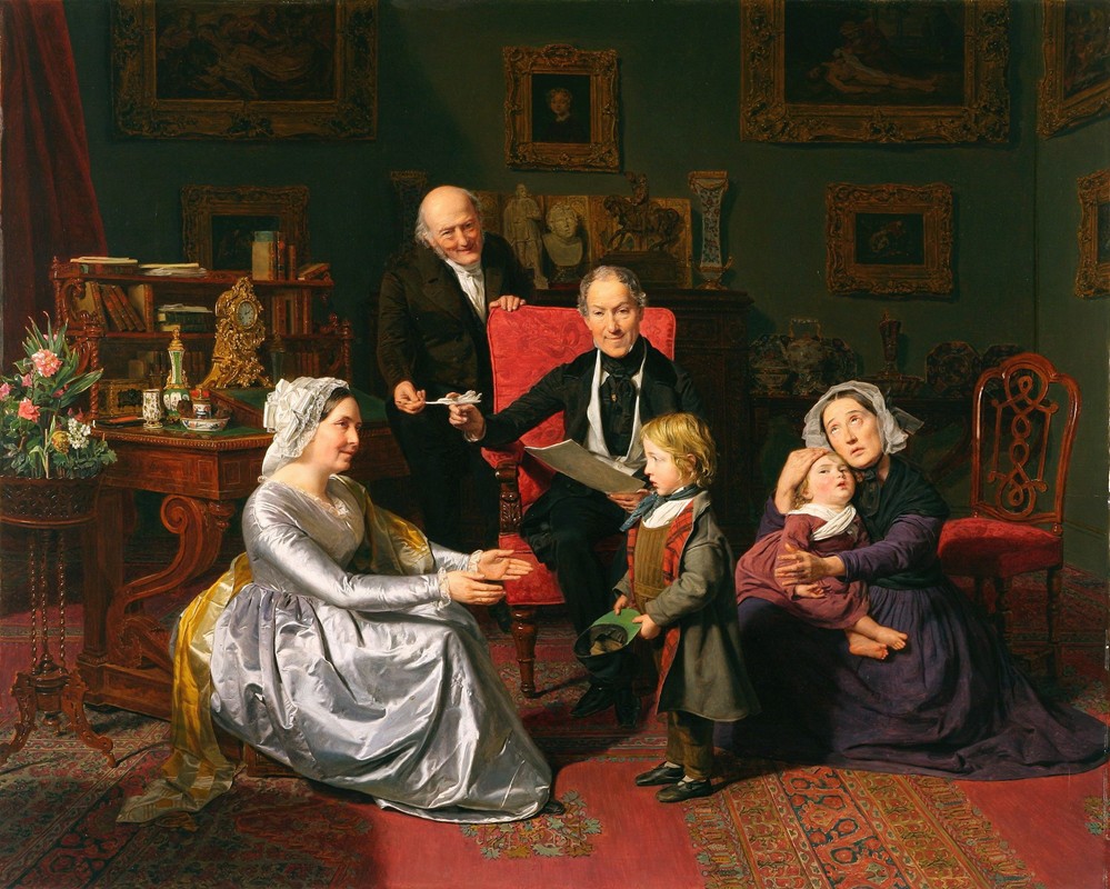 领养`The Adoption (1847) by Ferdinand Georg Waldmüller