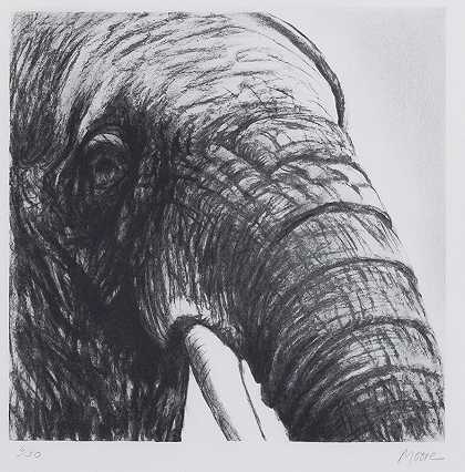 大象头II（1981） by Henry Moore