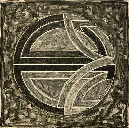 Sinjerli Variations Squared with Black Grounds（I）（1982） by Frank Stella