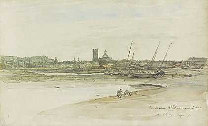 迪耶普港景观（1873年） by Antoine Vollon