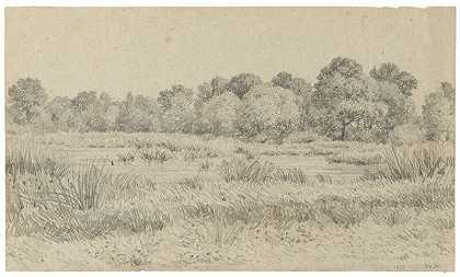 森林边缘的池塘（1853年） by Théodore Rousseau