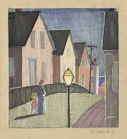 Provincetown街景（1919） by Ethel Mars