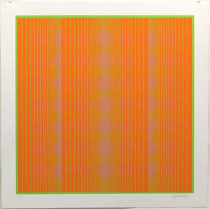 橙色浮动钻石（1970） by Julian Stanczak