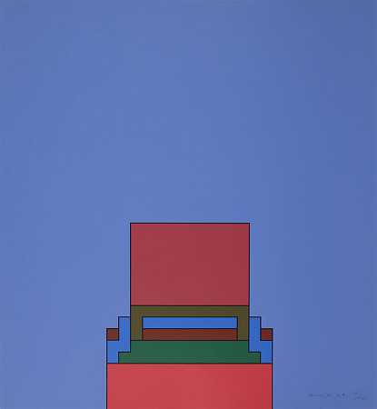 天堂套房（蓝色）（1971） by Robyn Denny (1930-2014)