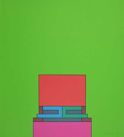 天堂套房（绿色）（1971） by Robyn Denny (1930-2014)