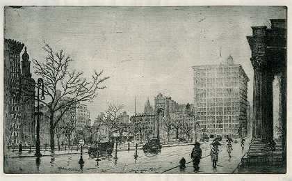 纽约联合广场（1923年） by Leon Dolice