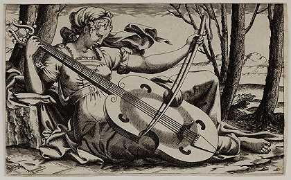 缪斯演奏中提琴（1560） by René Boyvin