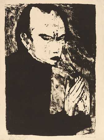 男性肖像（自画像）（1920年） by Max Kaus