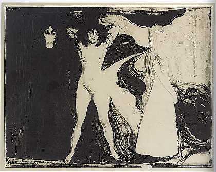 《女人》（女人/狮身人面像）（1899） by Edvard Munch