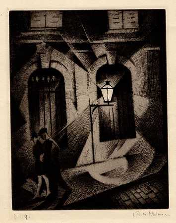 险恶的夜晚巴黎（1927） by Christopher Richard Wynne Nevinson