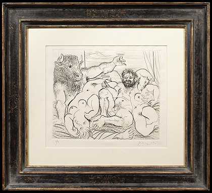 牛头怪的酒神场景（1933） by Pablo Picasso
