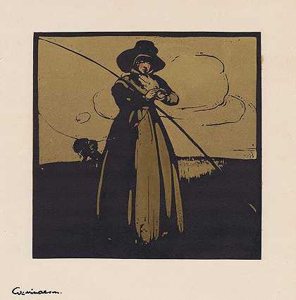 钓鱼（1898） by William Nicholson
