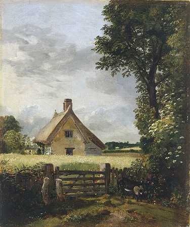 玉米地里的小屋（1817年） by John Constable