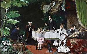 温室里的午餐（1877） by Louise Abbema