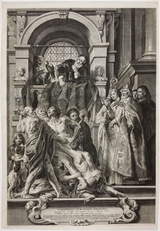图尔主教圣马丁（JACOB JORDAENS之后）治愈被附体的级长仆人（未注明日期） by Pieter de Jode I