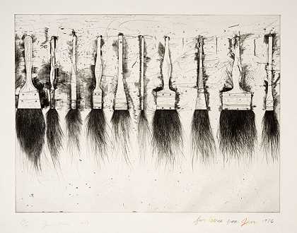 五把画笔（第三州）（1973年） by Jim Dine