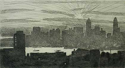 曼哈顿（1916） by Childe Hassam
