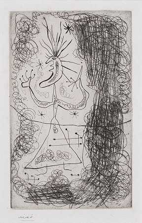 无标题（摘自斯蒂芬·斯宾德的《兄弟会》）（1939年） by Joan Miró