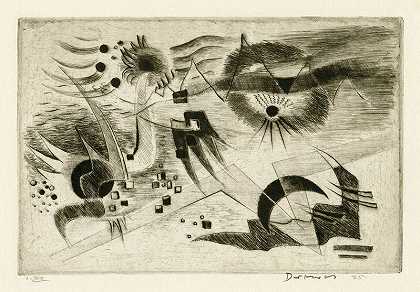尖形和黑色半月形（1935） by Werner Drewes