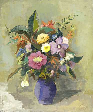 花瓶里的花（1939） by Karl Hofer