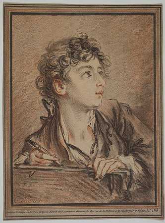 年轻的漫画家（1729-1776） by GILLES-ANTOINE DEMARTEAU