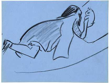 《带猫的女孩》（1907-1909）—— by Ernst Ludwig Kirchner