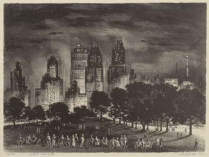 中央公园南（或中央公园南天际线）（1952年） by Adolf Arthur Dehn
