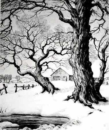 两棵树（约1937年） by Ronau William Woiceske
