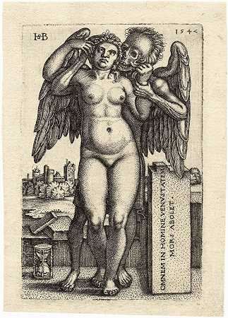 《死亡与站着的裸女》（1542） by Hans Sebald Beham