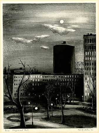 Stuyvesant公园之夜（1934） by Adolf Arthur Dehn