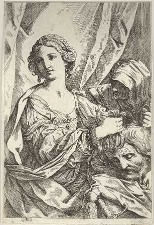朱迪思（Judith）是霍洛弗内斯（Holofernes）的首领，出自圭多·雷尼（Guido Reni，17世纪） by Attributed to Giovanni Andrea Sirani